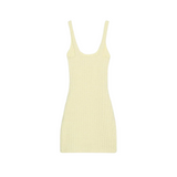 Robe boutonnée stretch jaune
