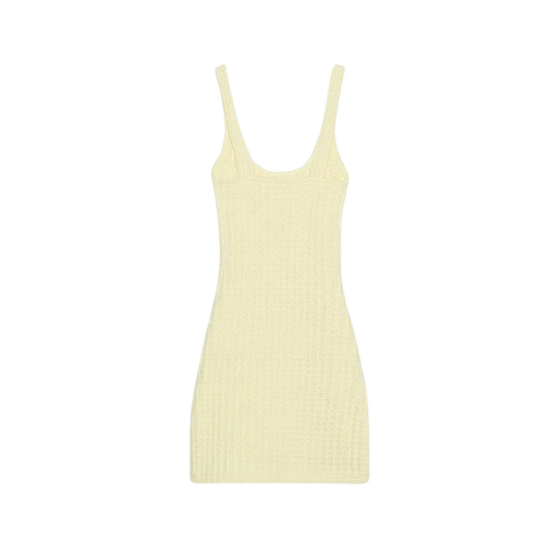 Robe boutonnée stretch jaune