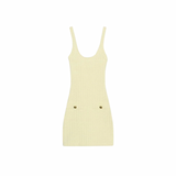 Robe boutonnée stretch jaune
